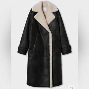**SOLD** NEW with tags** MANGO Oversized Double-face coat, XS faux Shearling